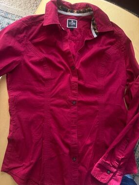 Express red button down shirt